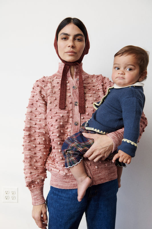 Popcorn Polo Cardigan