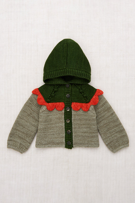 Baby Scallop Yoke Hooded Cardigan