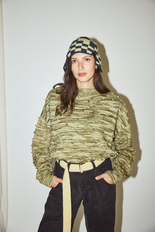 Checkered Crochet Rover Cap