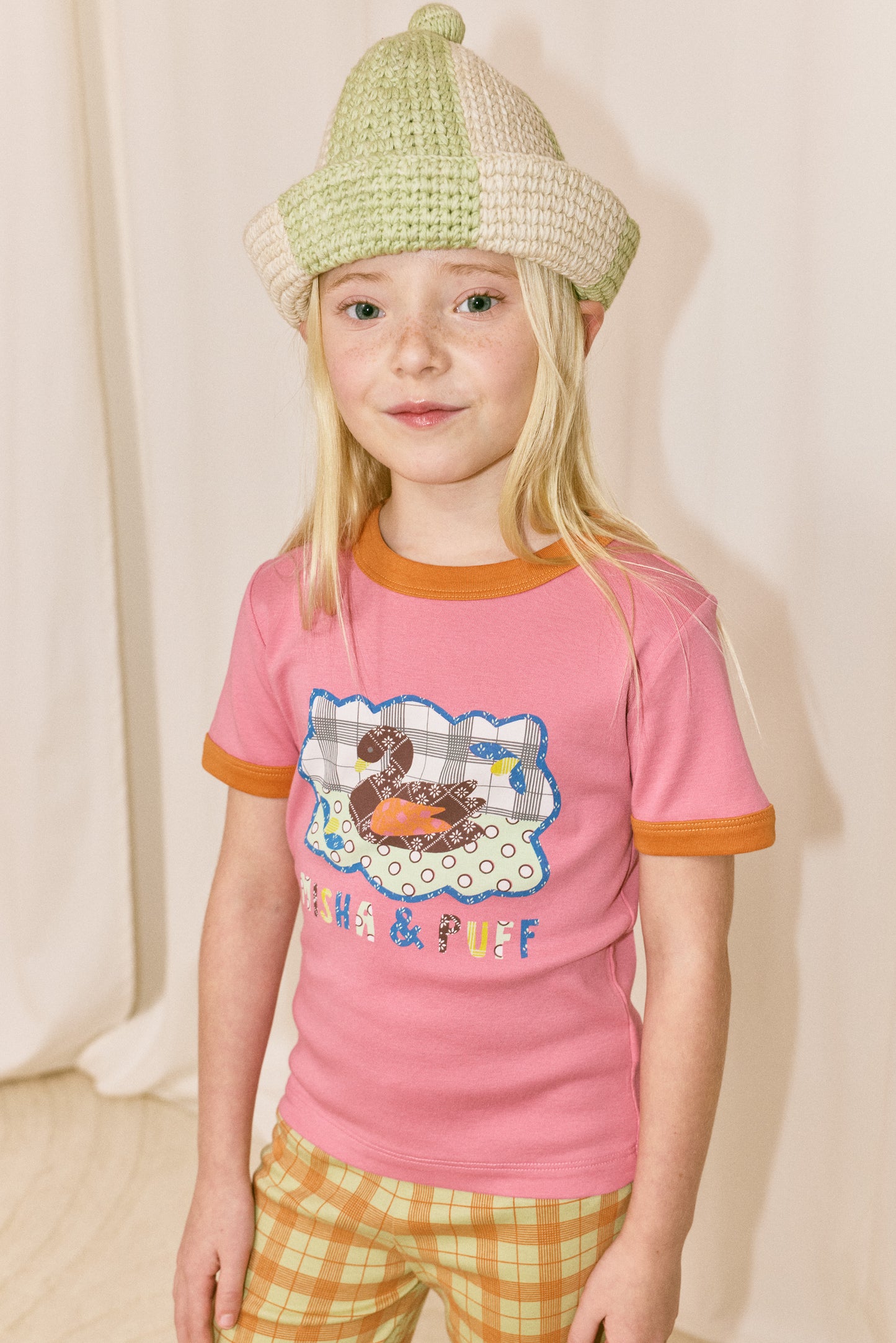 Swan Collage Ringer Tee