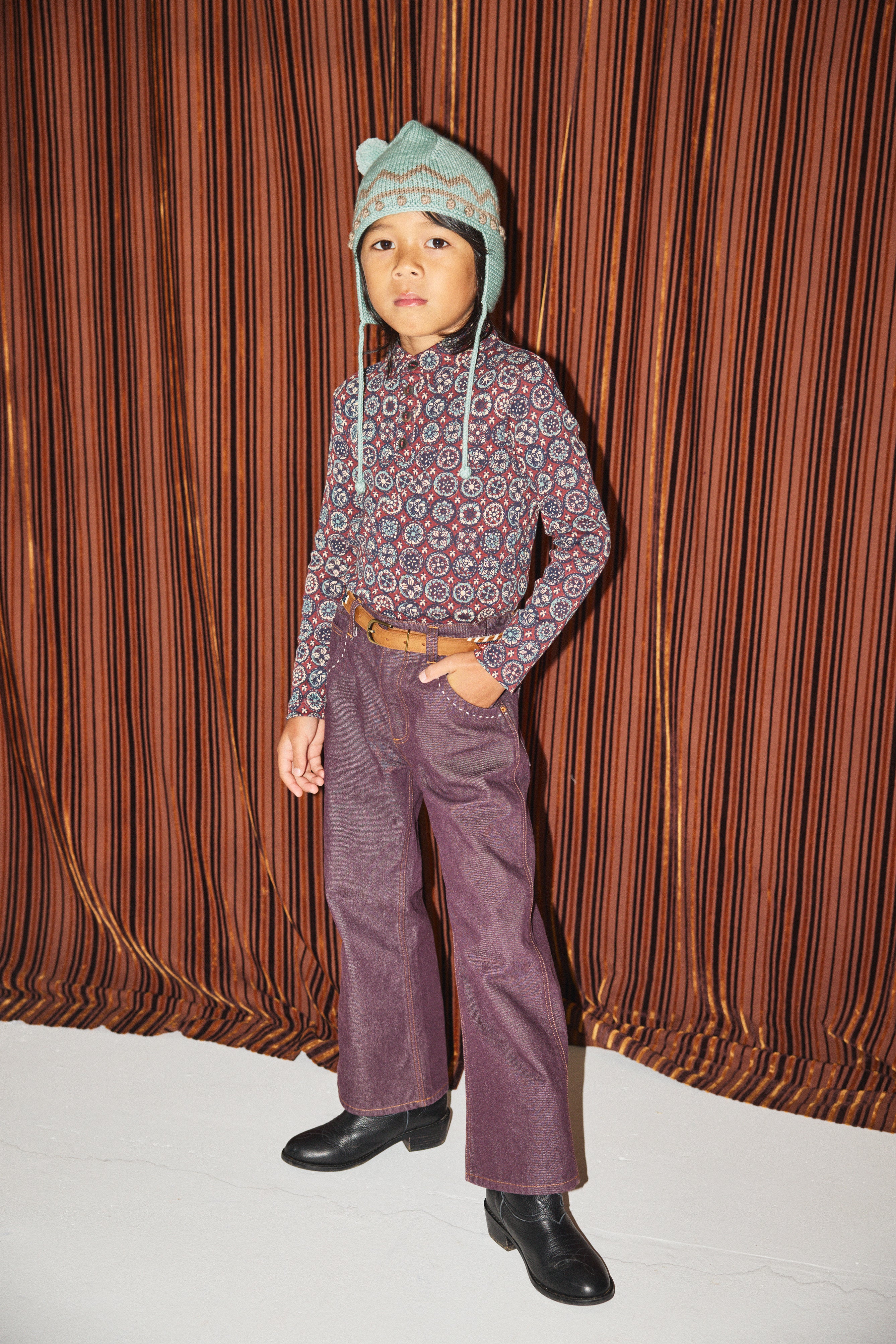 帽子 Misha&Puff zigzag pointy peak hat Misha & Puff Zig Zag Pointy Peak Hat - Antique