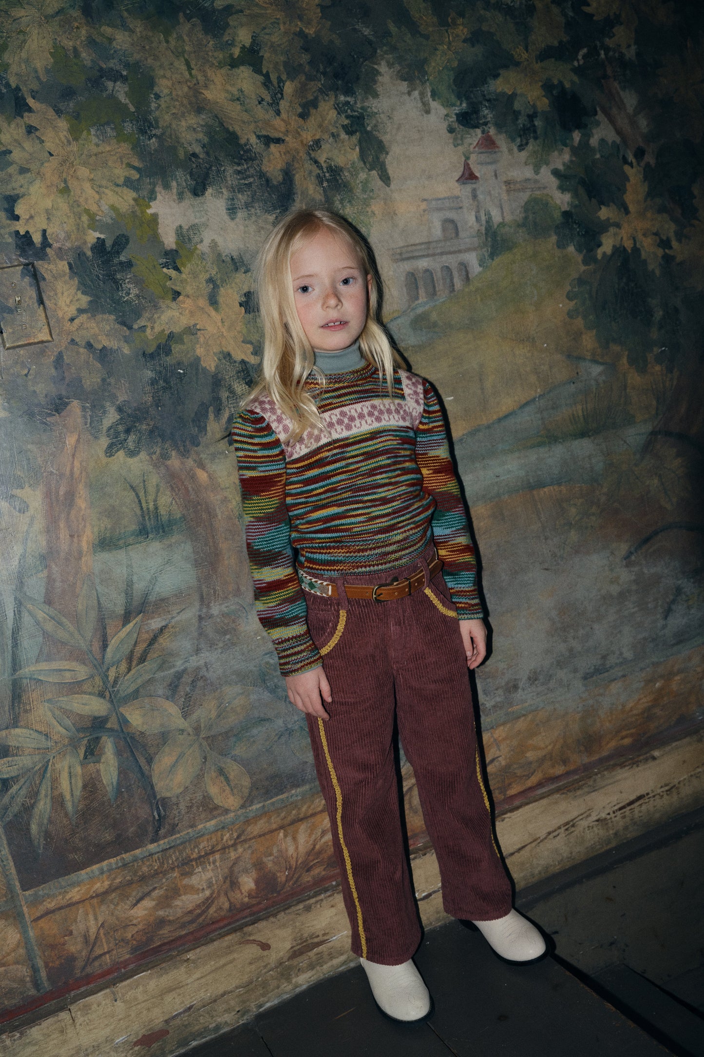 Corduroy Western Slim Flared Pant