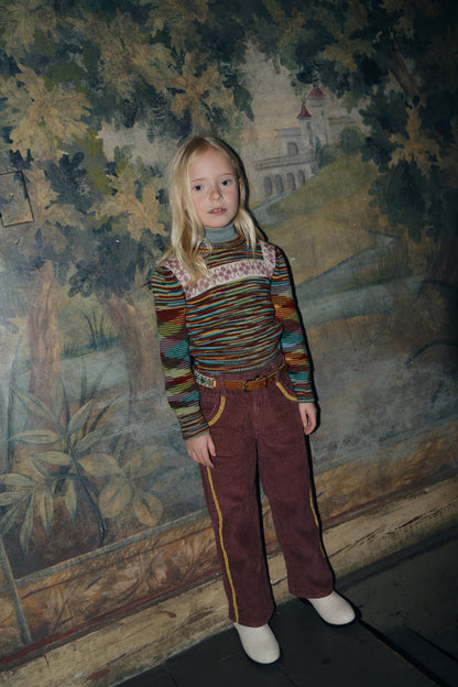 Corduroy Western Slim Flared Pant