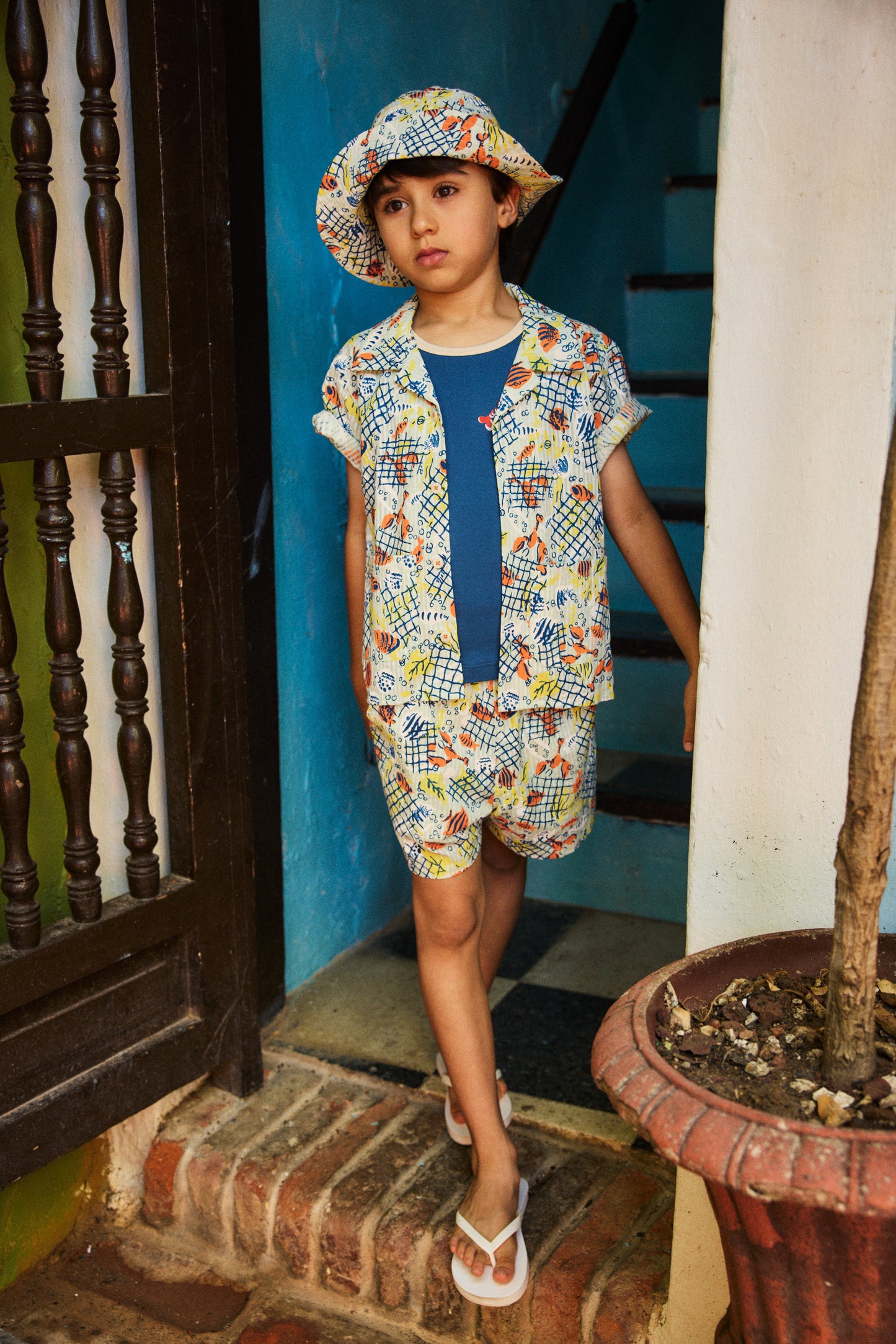 Seersucker Bucket Hat