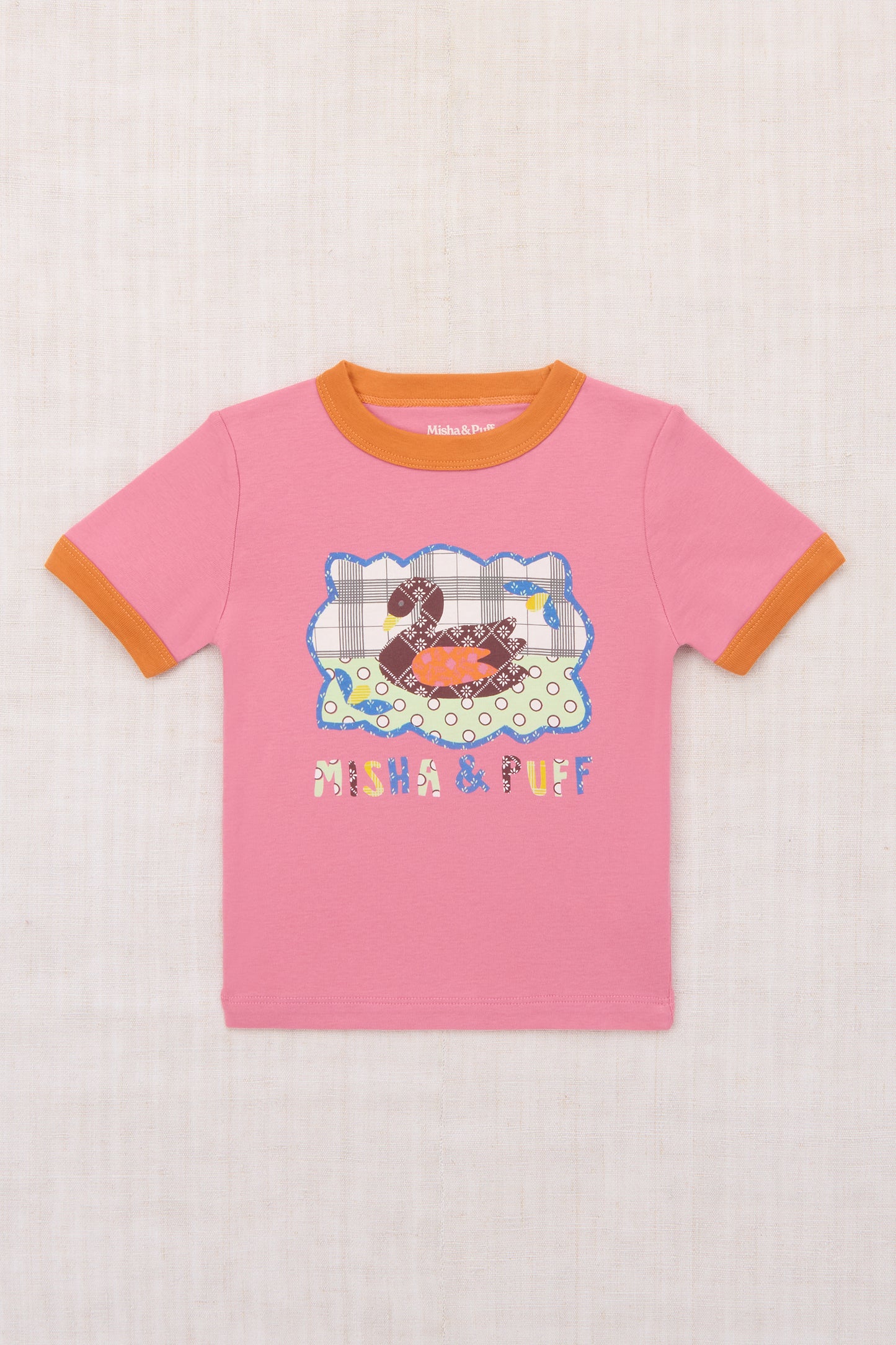 Swan Collage Ringer Tee