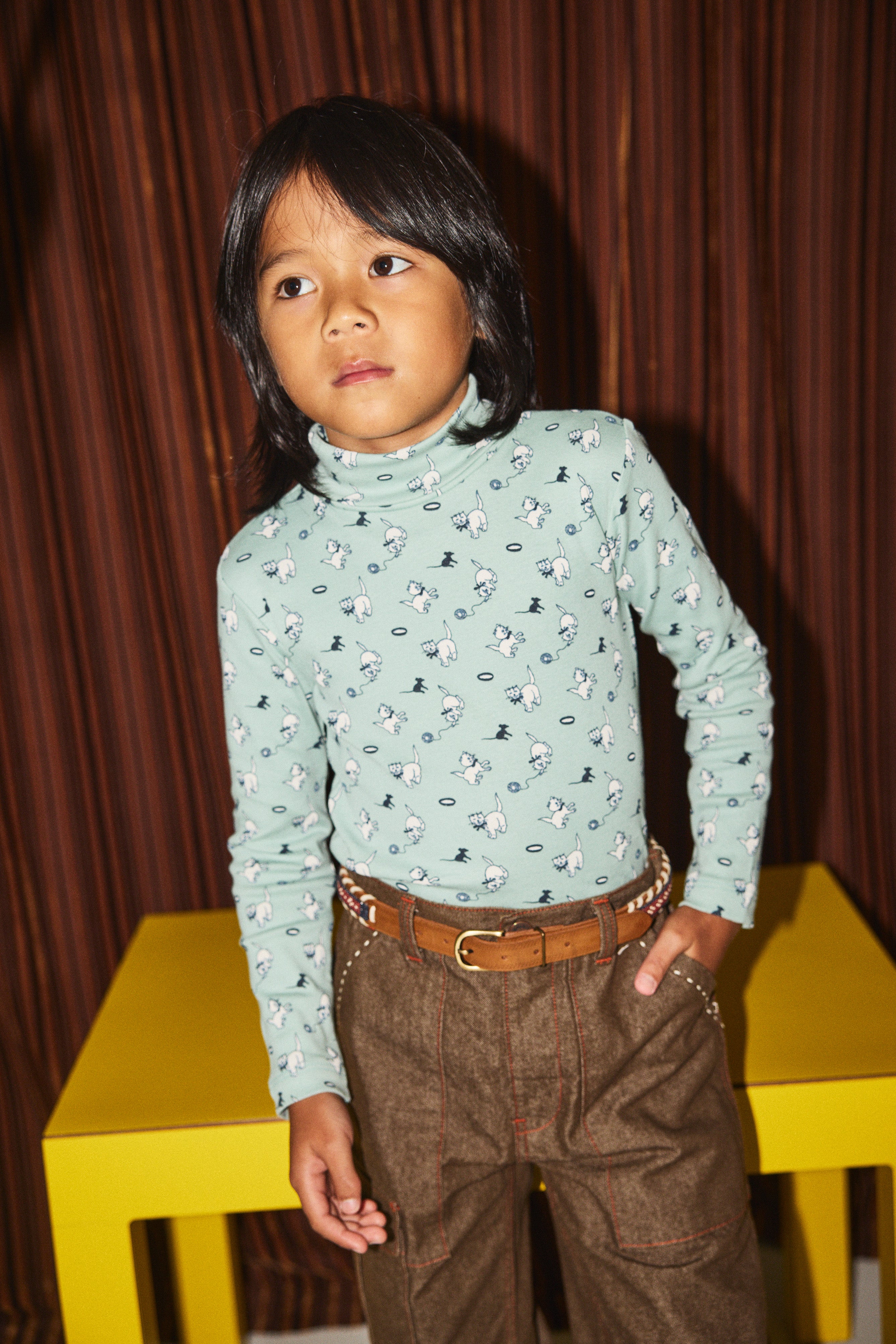 トップス Turtleneck Sage Cat & Mouse 3y Turtleneck – Misha & Puff