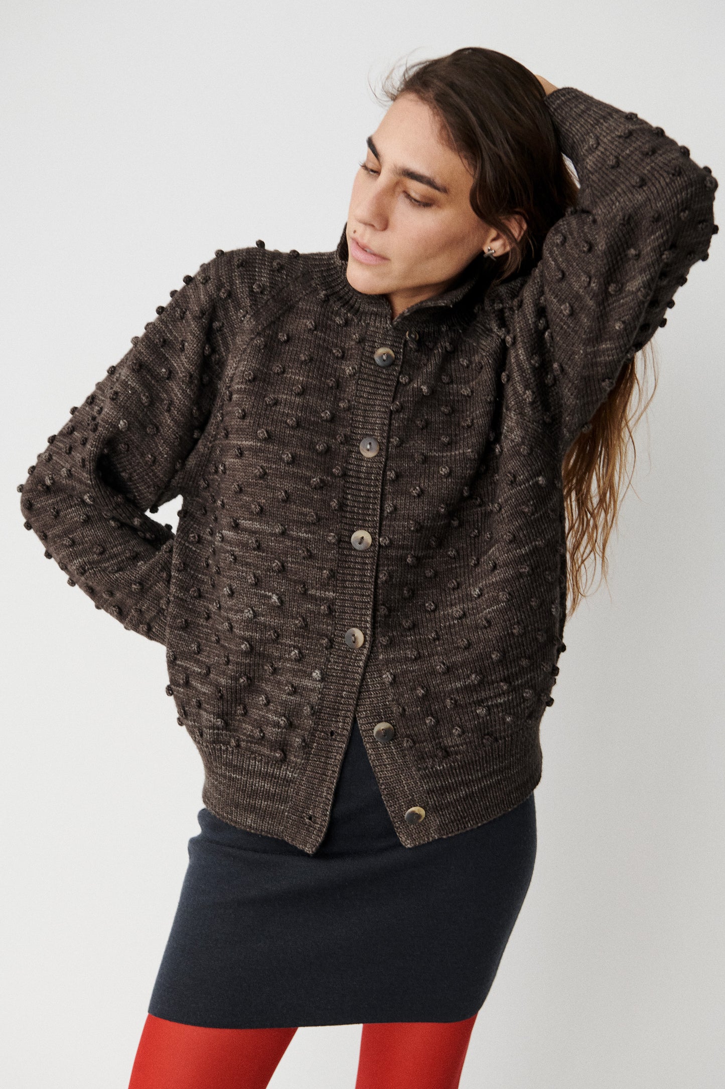 Popcorn Polo Cardigan