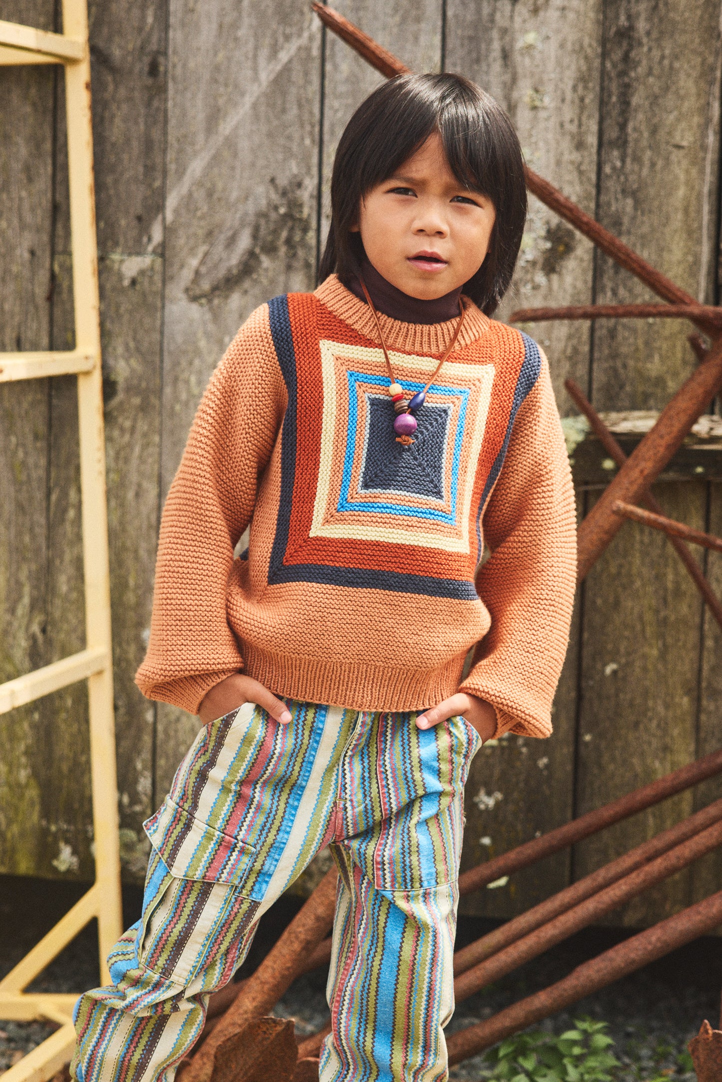 Log Cabin Crewneck Sweater