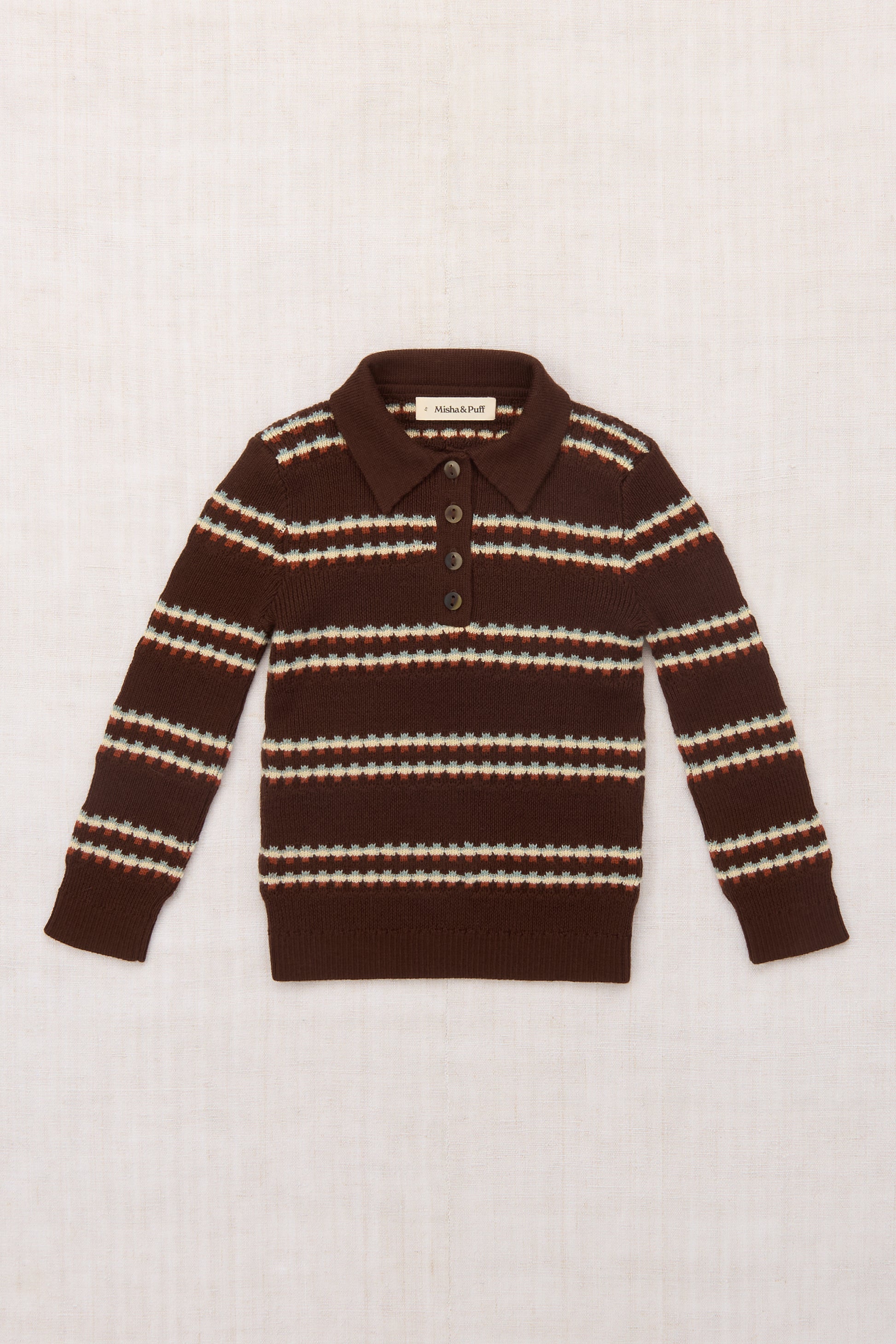 Ari Sweater - Dark Roast Beaded Stripe