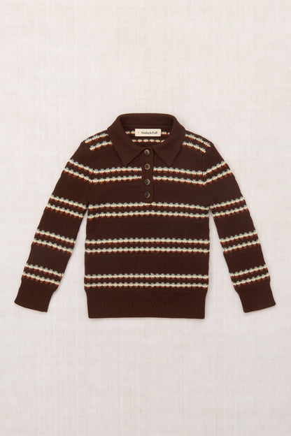Ari Sweater - Dark Roast Beaded Stripe