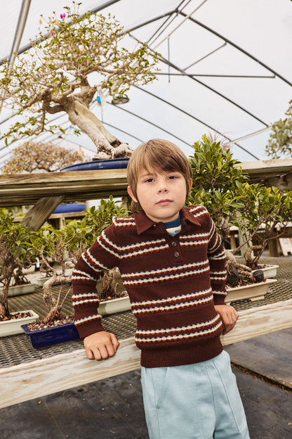 Ari Sweater - Dark Roast Beaded Stripe
