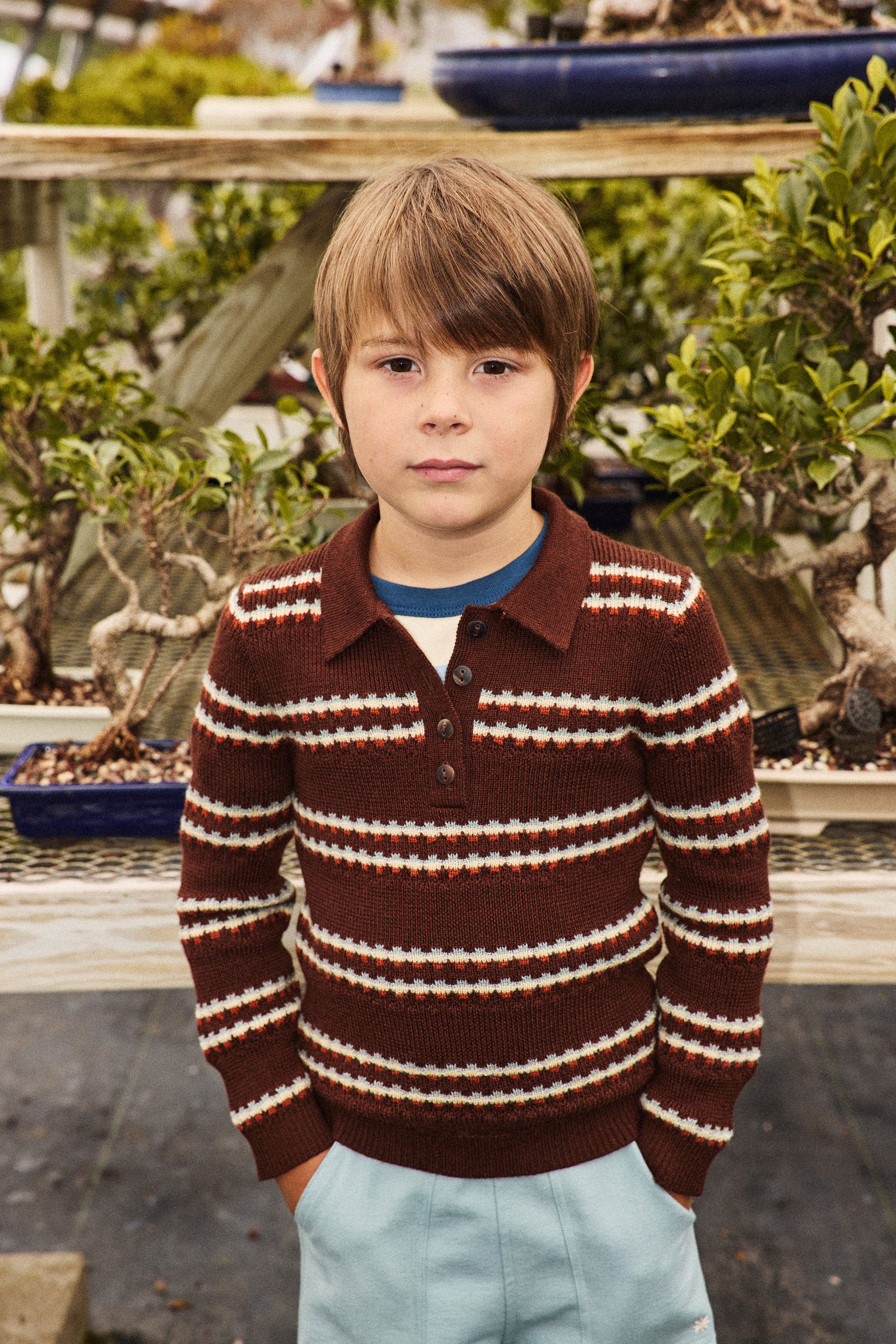 Ari Sweater - Dark Roast Beaded Stripe