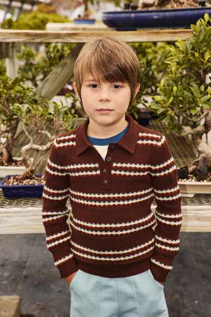 Ari Sweater - Dark Roast Beaded Stripe