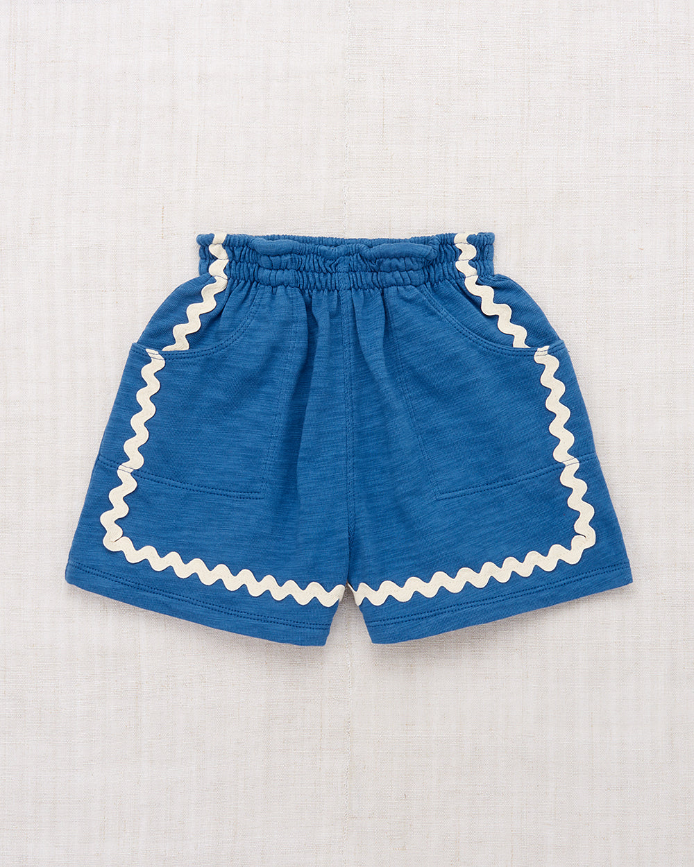 Kids Cotton Shorts | Jumbo Rickrack Camp Short | Misha & Puff