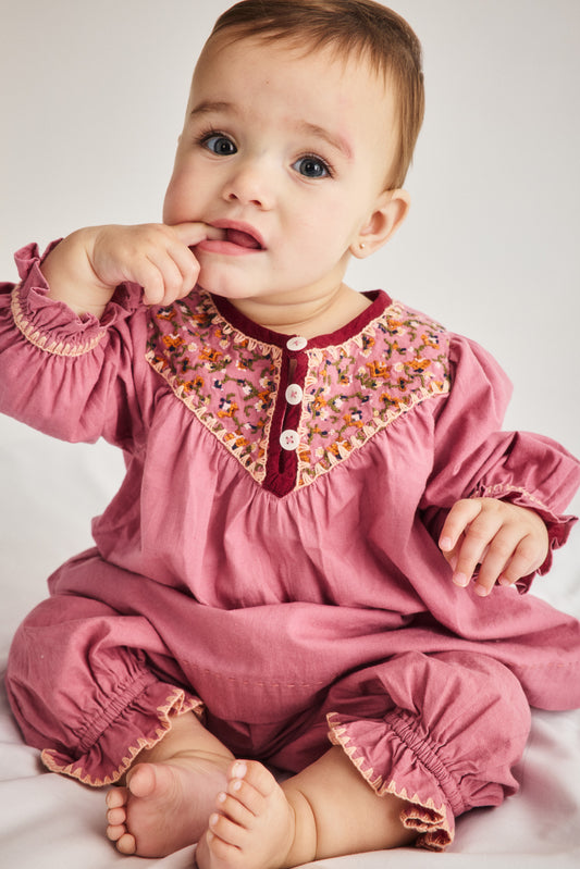 Baby Betina Dress - Antique Rose