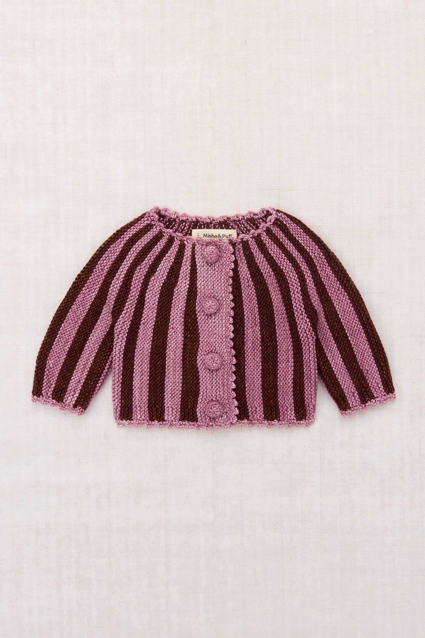 Baby Circus Stripe Cardigan - Antique Rose