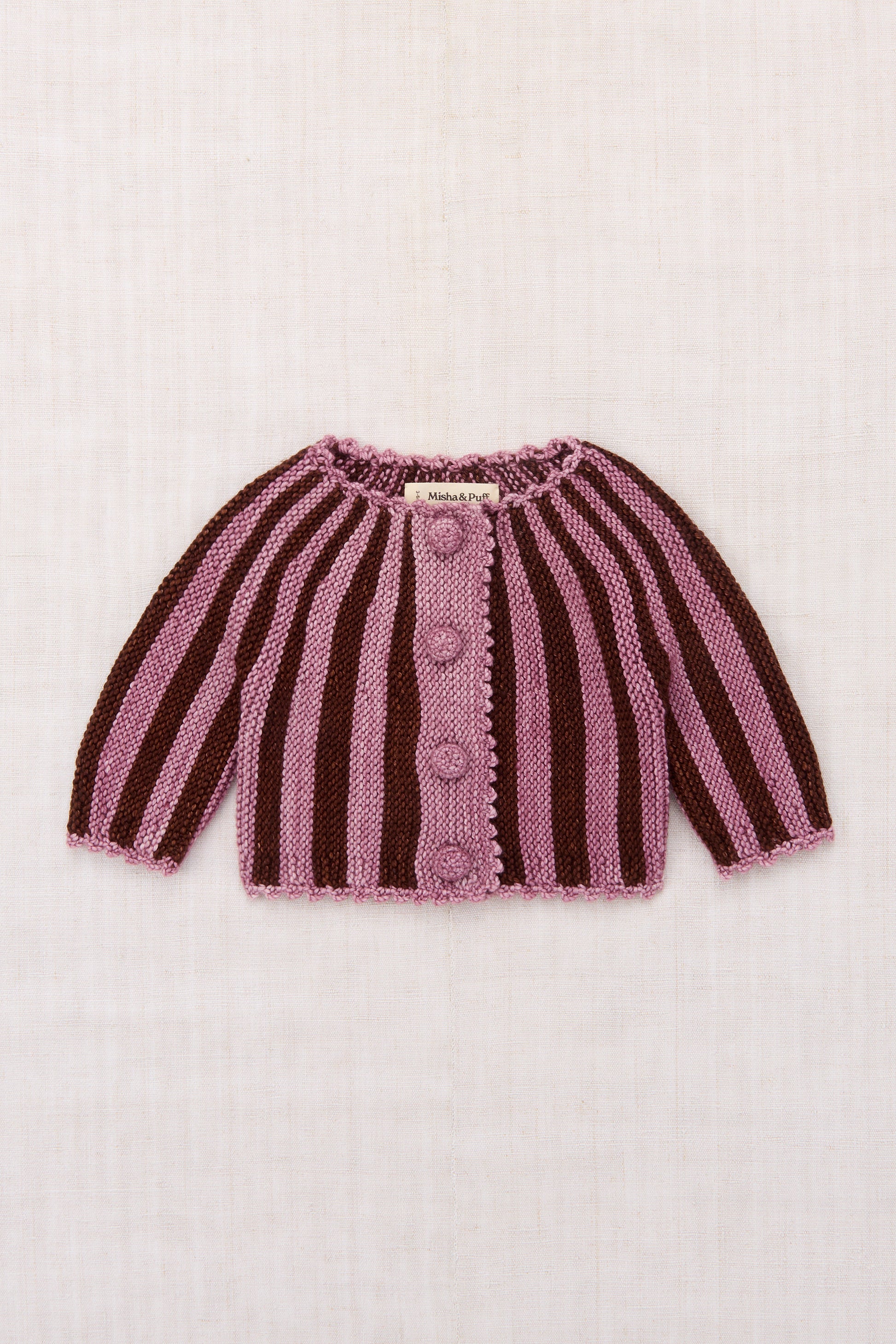 Baby Circus Stripe Cardigan - Antique Rose