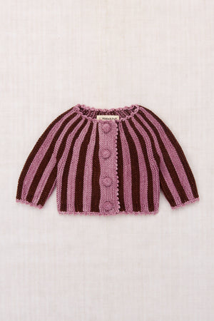 Baby Circus Stripe Cardigan - Antique Rose