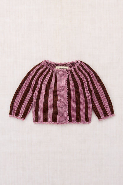 Baby Circus Stripe Cardigan - Antique Rose