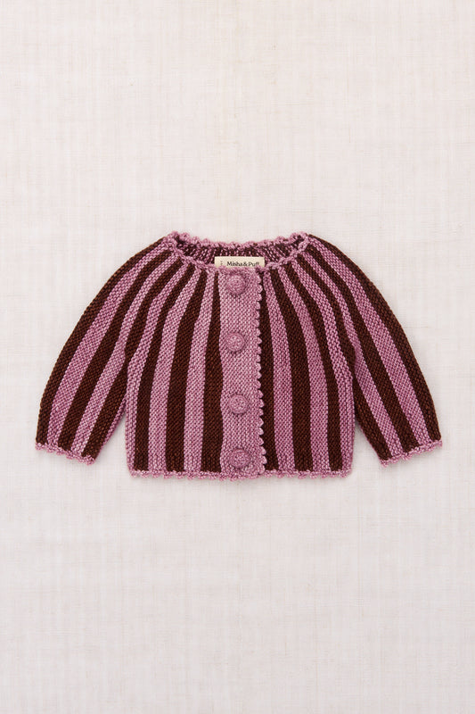 Baby Circus Stripe Cardigan - Antique Rose