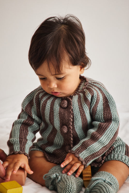 Baby Circus Stripe Cardigan - Mink