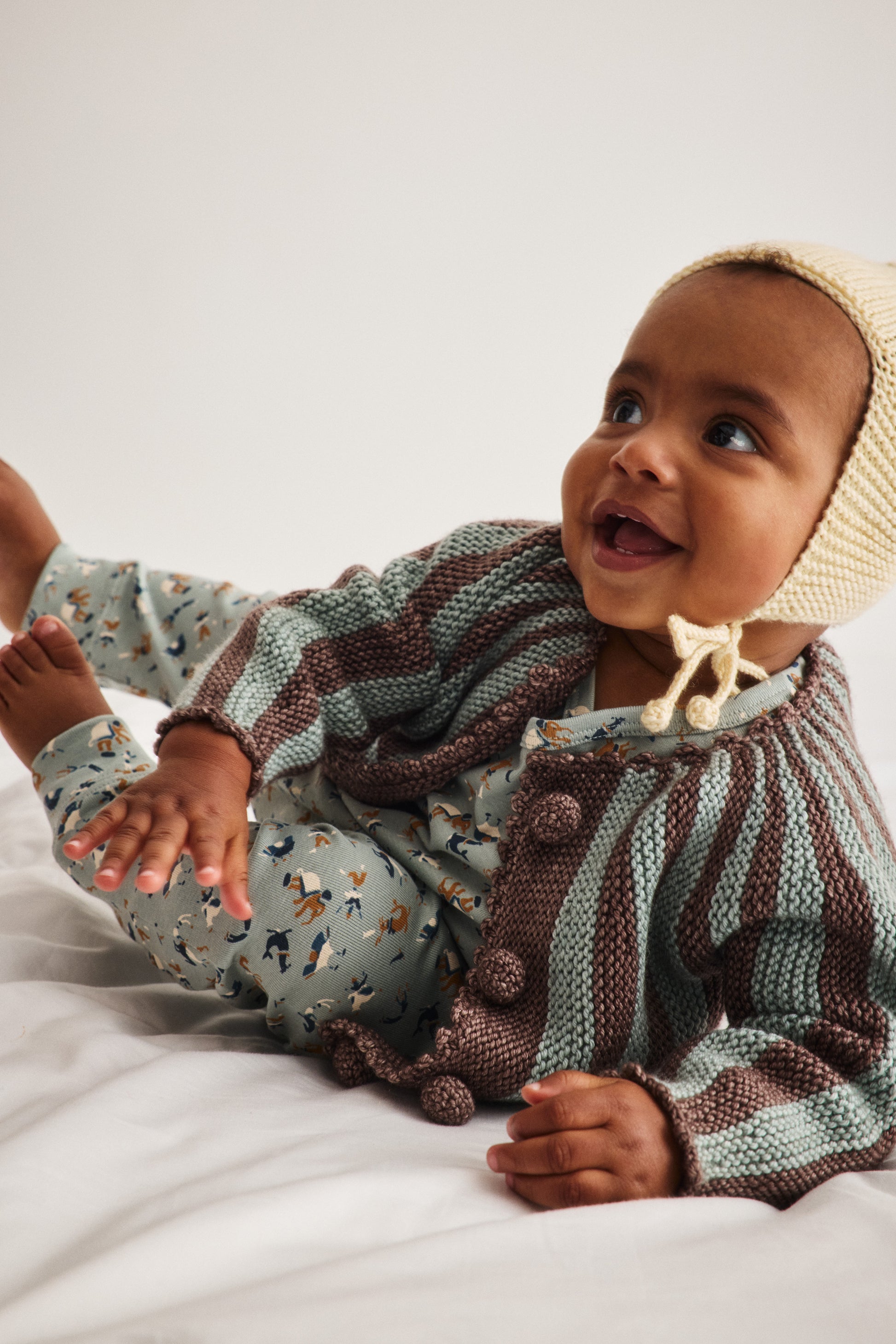 Baby Circus Stripe Cardigan - Mink