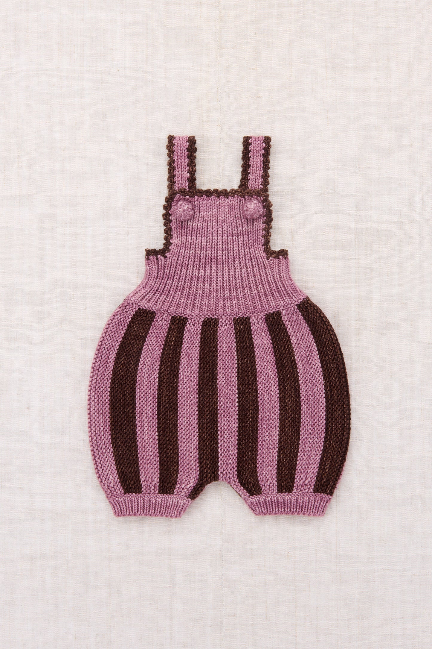 Baby Circus Stripe Romper - Antique Rose