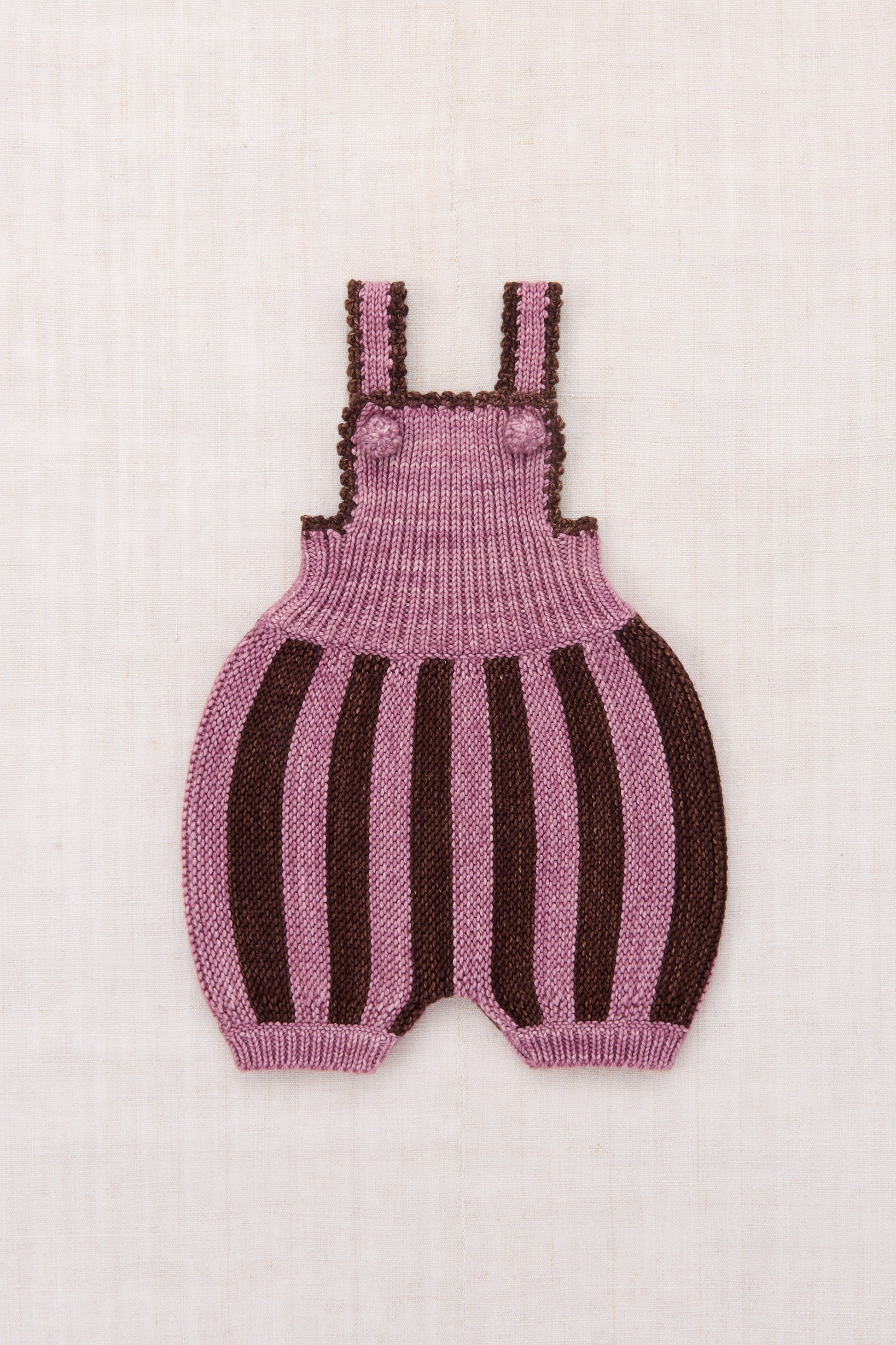Baby Circus Stripe Romper - Antique Rose