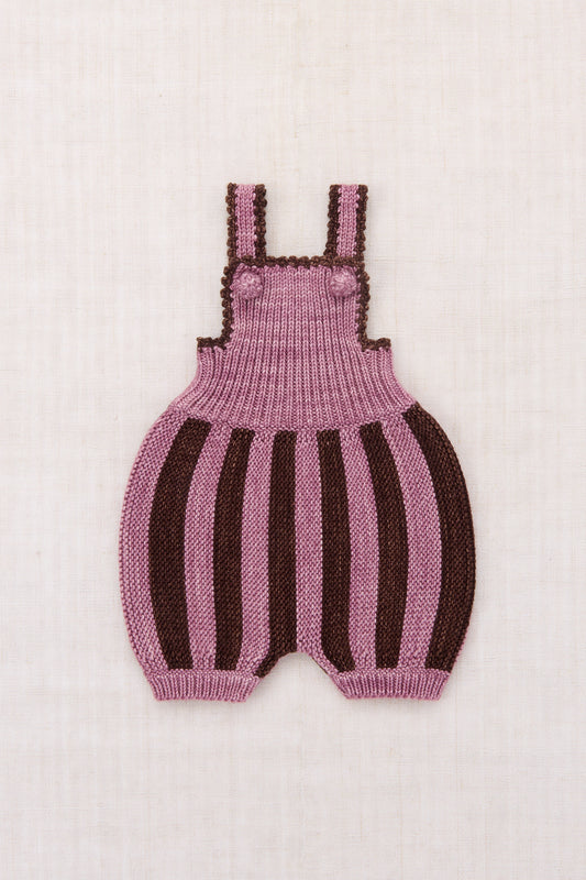 Baby Circus Stripe Romper - Antique Rose