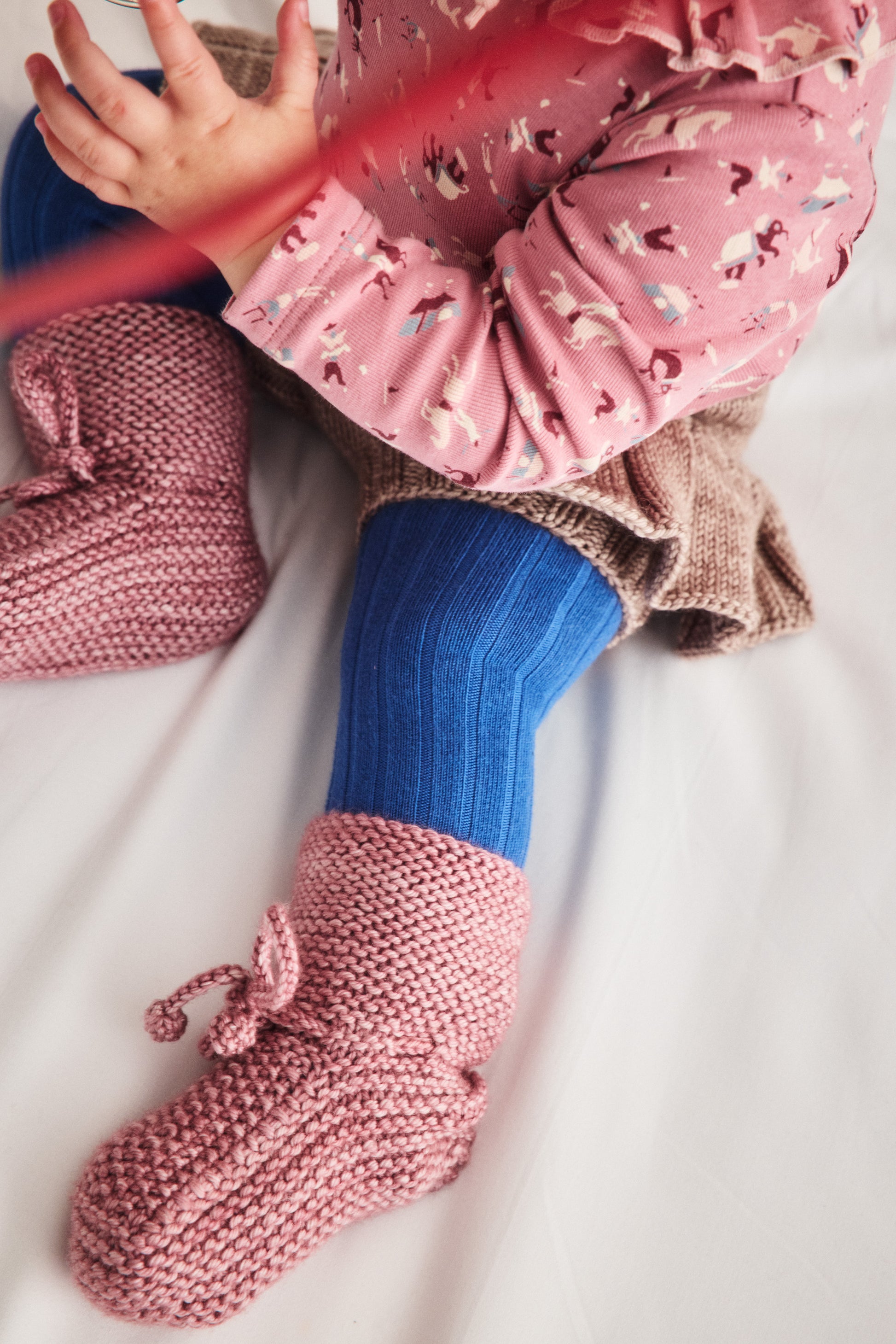 Baby Classic Booties - Antique Rose
