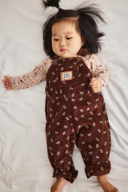 Baby Corduroy Carpenter Overall - Dark Roast Mariposa