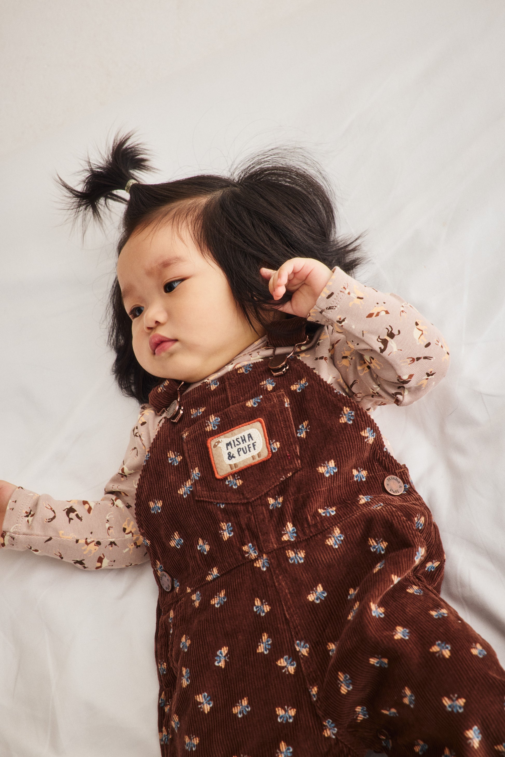 Baby Corduroy Carpenter Overall - Dark Roast Mariposa