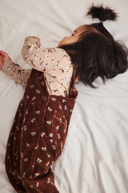 Baby Corduroy Carpenter Overall - Dark Roast Mariposa