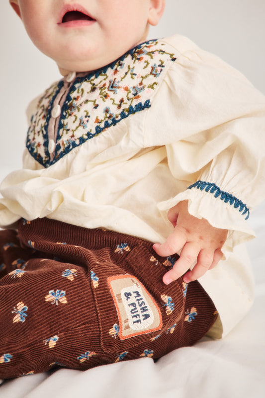 Baby Corduroy Yume Pant - Dark Roast Mariposa