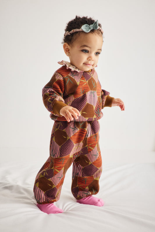 Baby Crewneck Sweatshirt - Antique Rose Kyoto