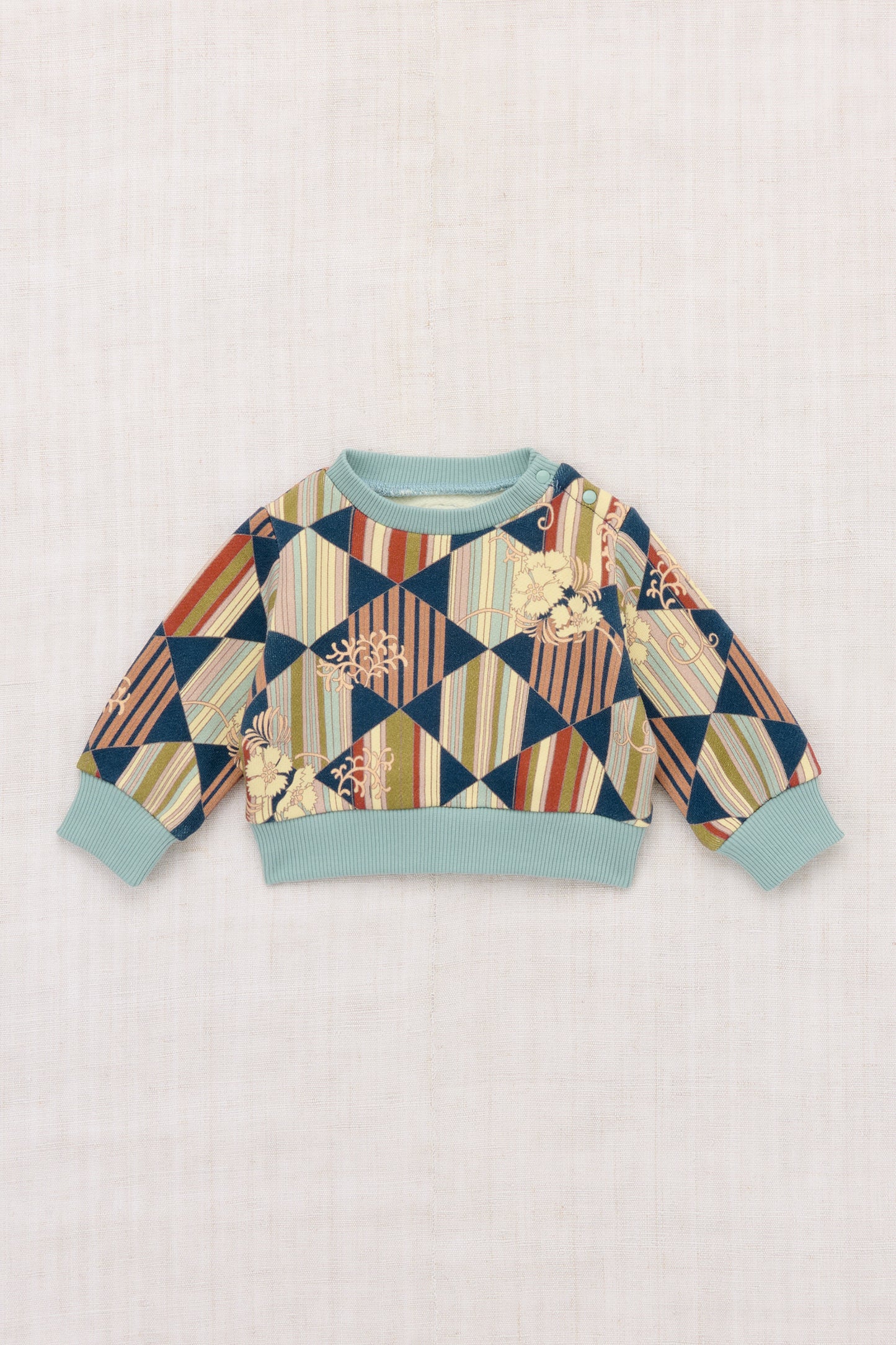 Baby Crewneck Sweatshirt - Marine Blue Tessellation