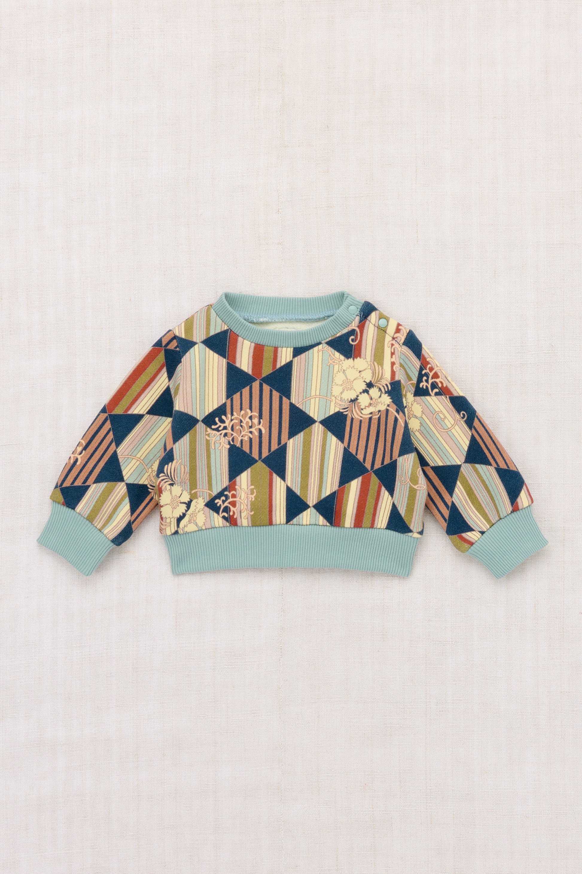 Baby Crewneck Sweatshirt - Marine Blue Tessellation