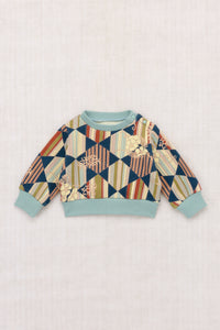 Baby Crewneck Sweatshirt - Marine Blue Tessellation
