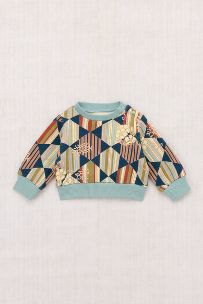 Baby Crewneck Sweatshirt - Marine Blue Tessellation
