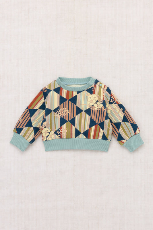 Baby Crewneck Sweatshirt - Marine Blue Tessellation