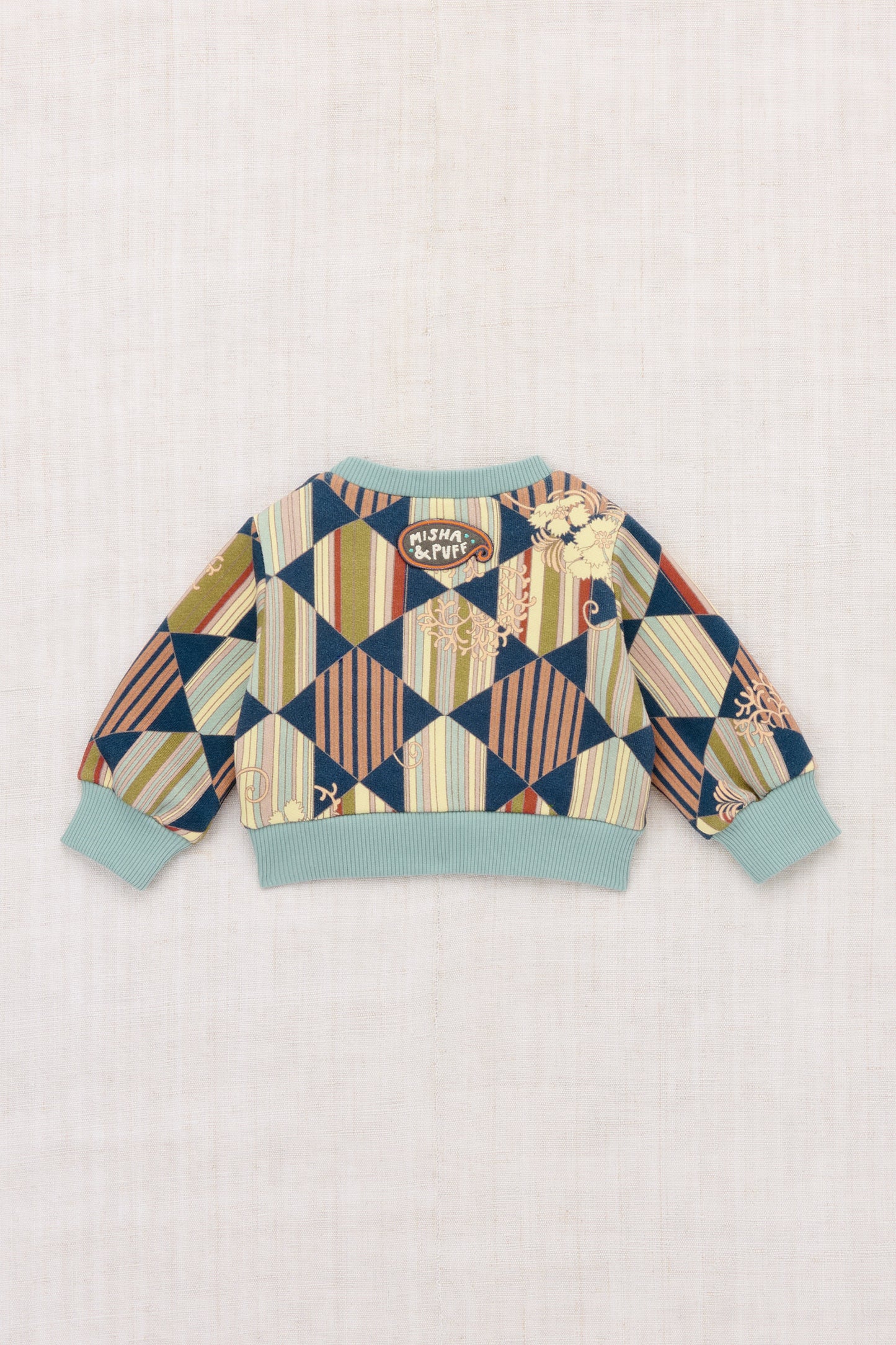Baby Crewneck Sweatshirt - Marine Blue Tessellation