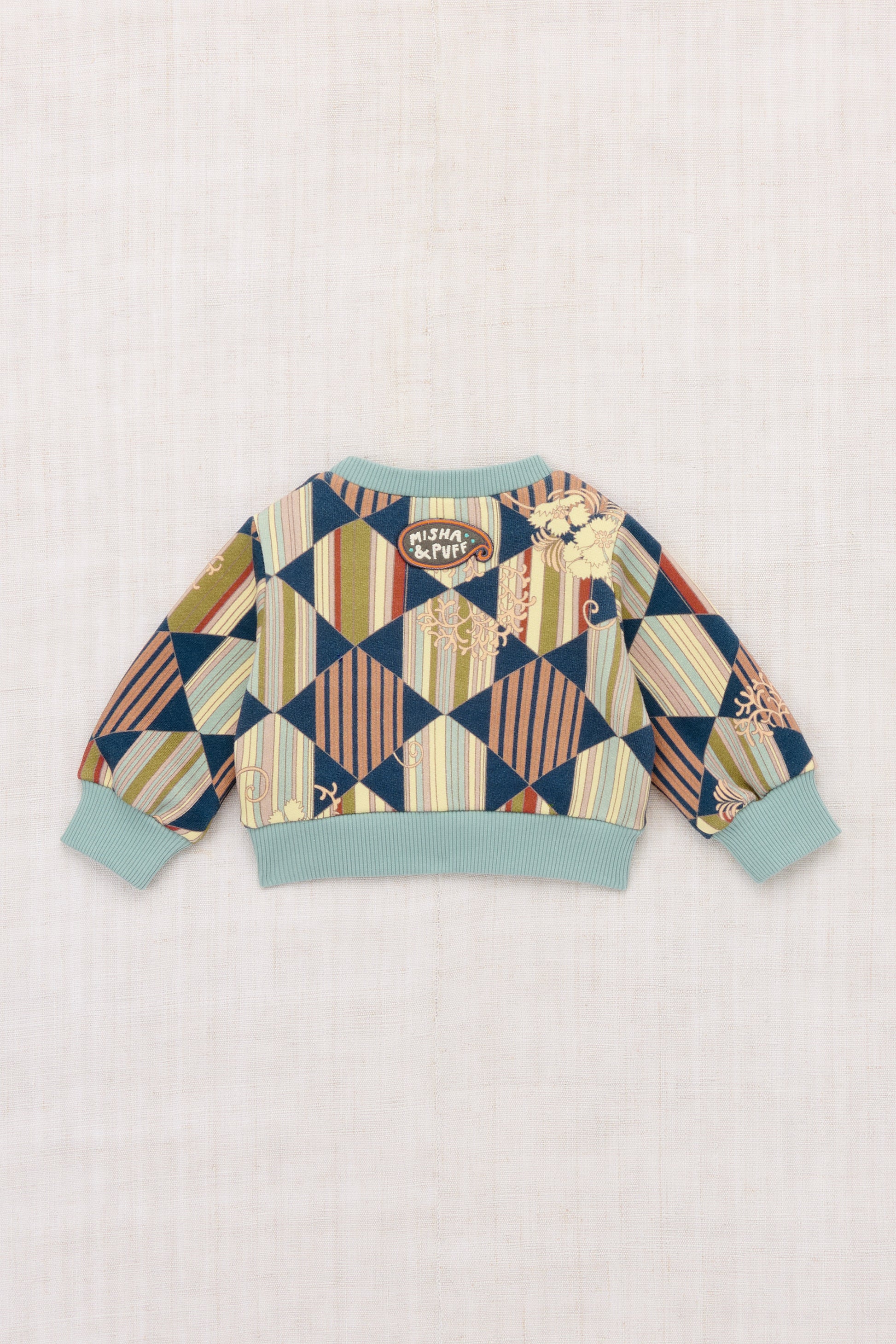 Baby Crewneck Sweatshirt - Marine Blue Tessellation
