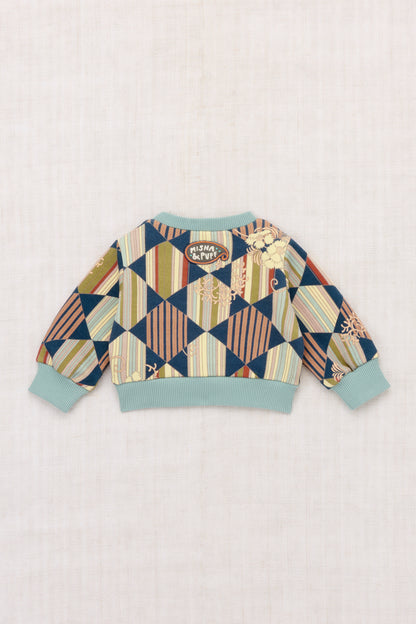 Baby Crewneck Sweatshirt - Marine Blue Tessellation