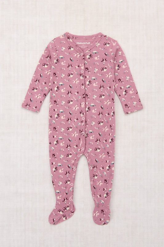 Baby Footed One-Piece - Antique Rose Circus