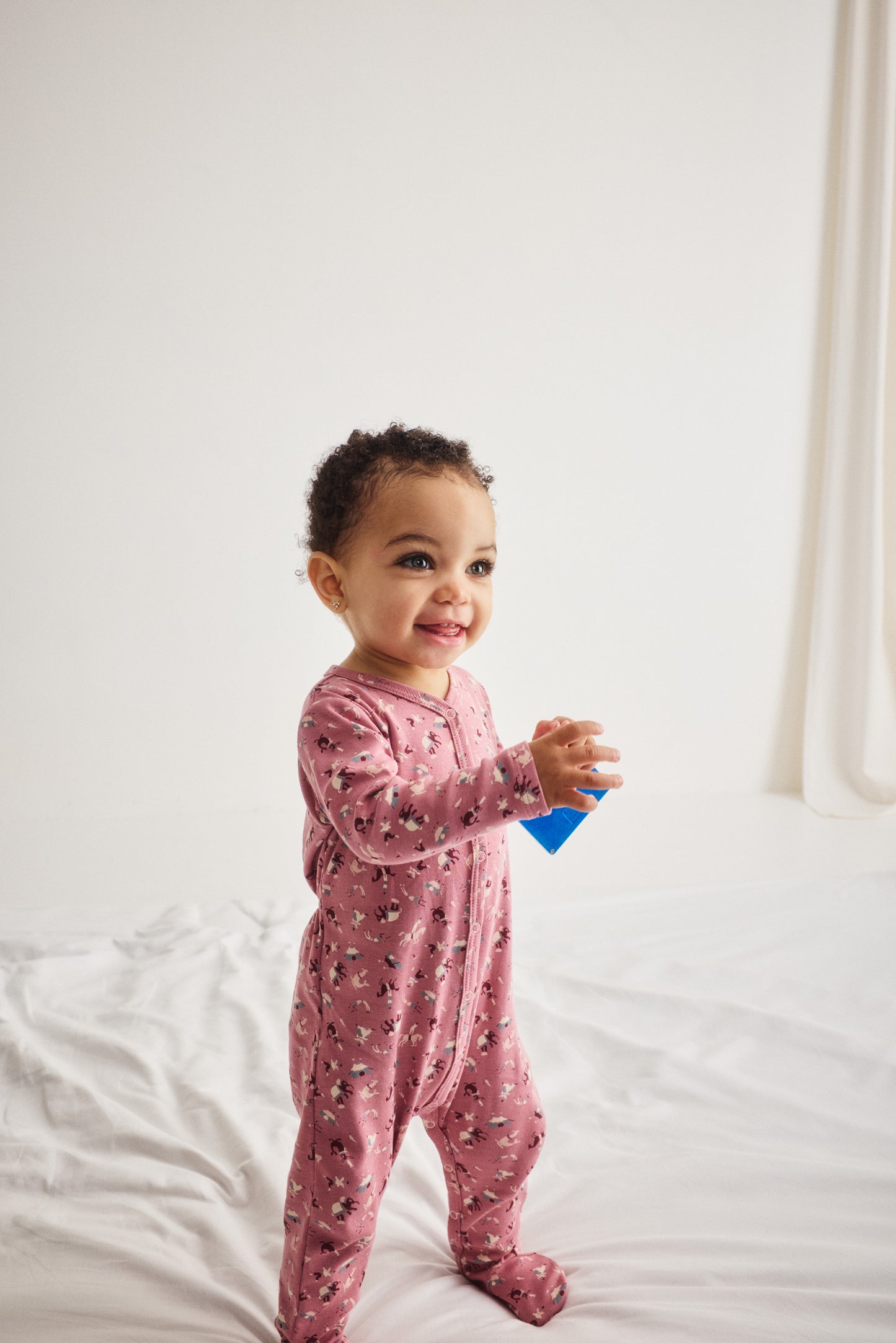 Baby Footed One-Piece - Antique Rose Circus
