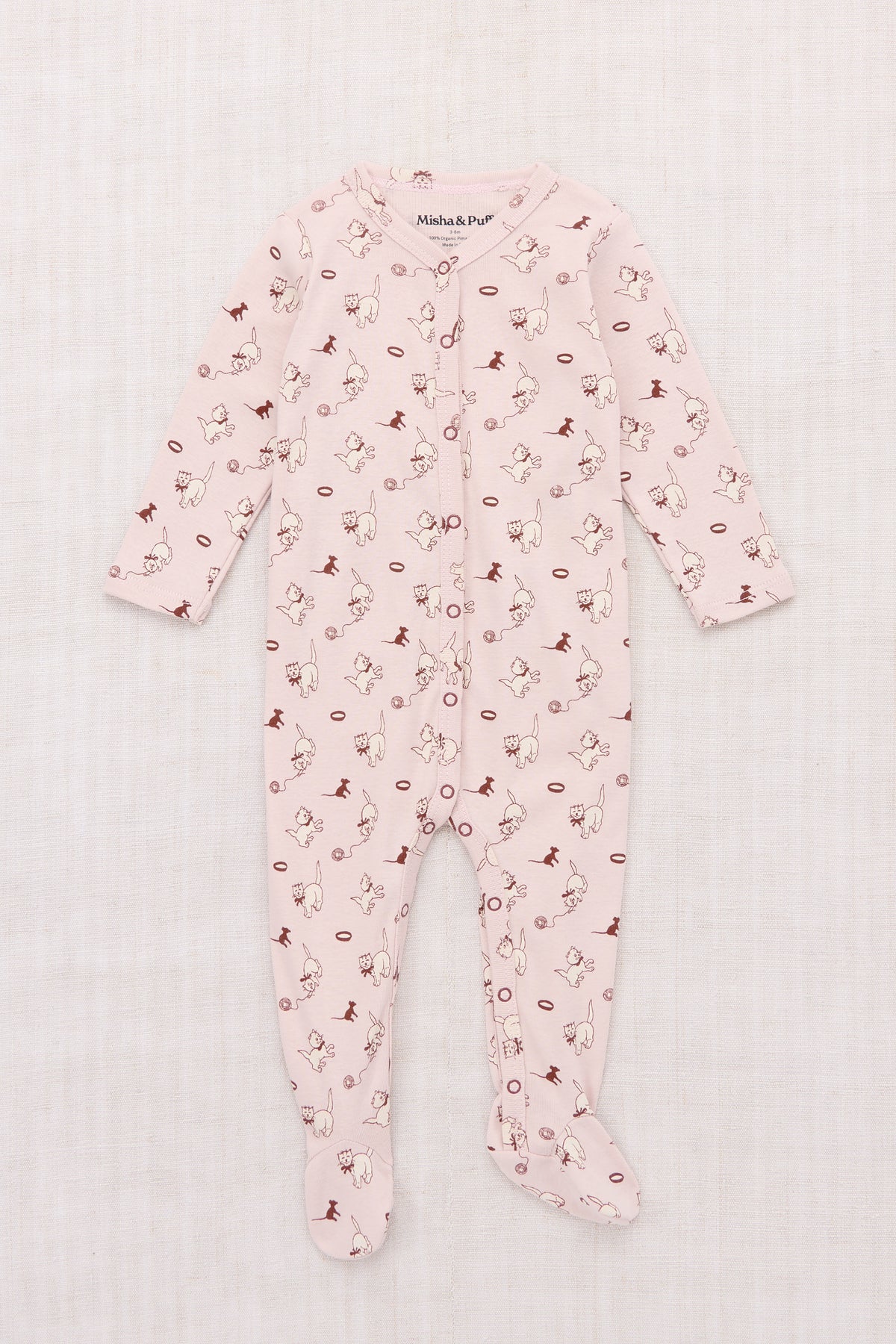 Baby Footed One-Piece - Candyfloss Cat & Mouse