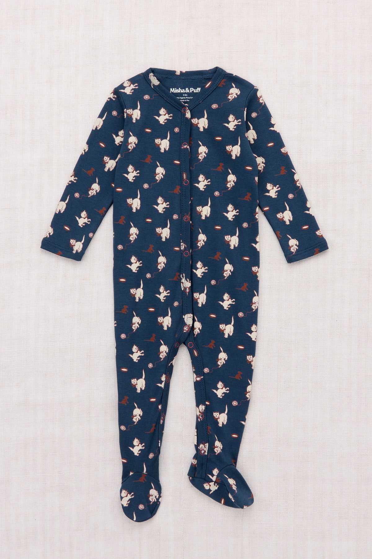 Baby Footed One-Piece - Moonlight Cat & Mouse