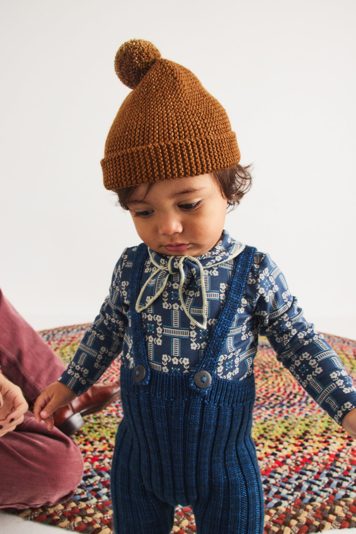 Baby Garter Hat - Acorn
