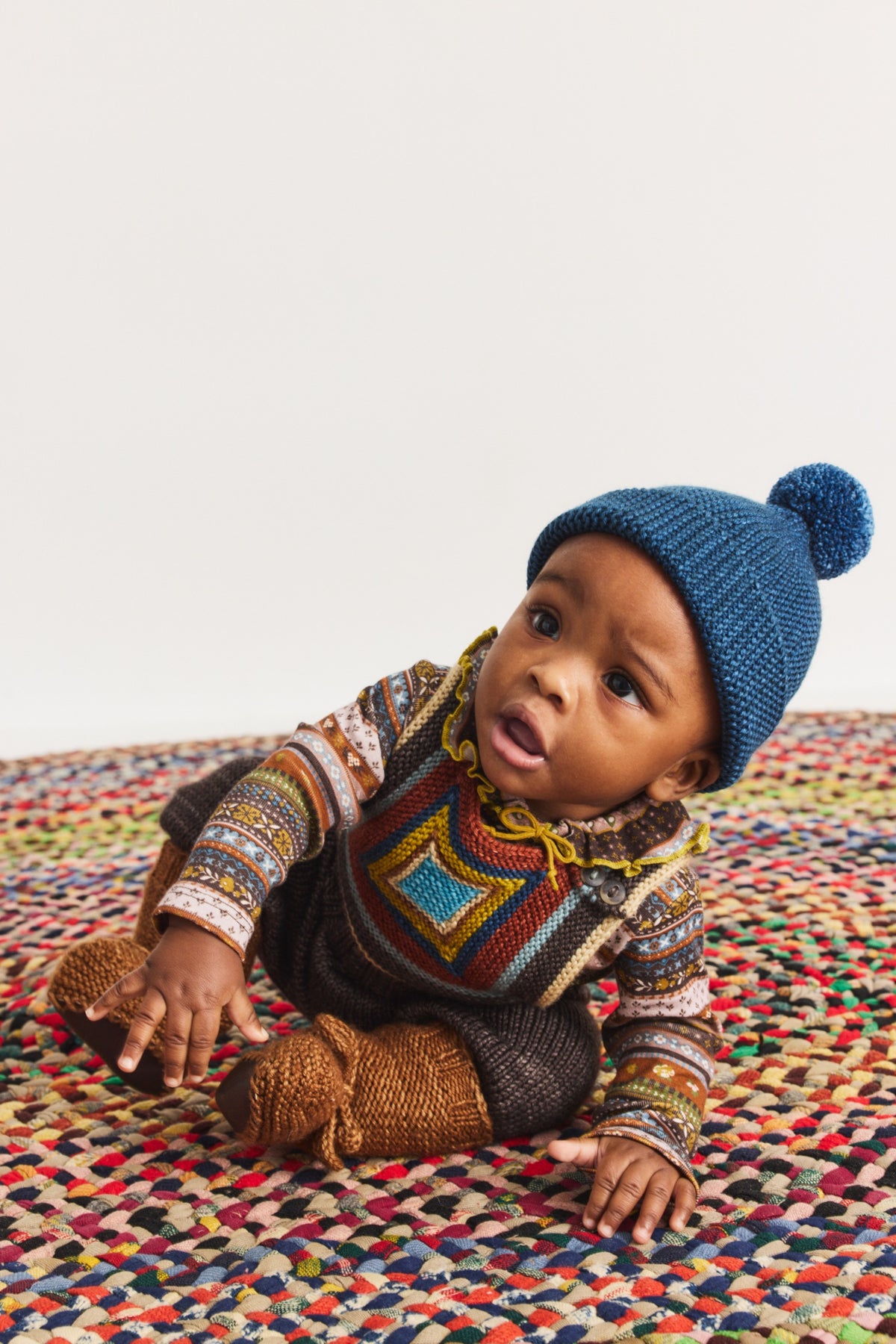 Baby Garter Hat - Moonlight