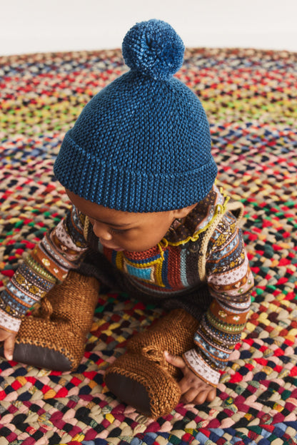 Baby Garter Hat - Moonlight